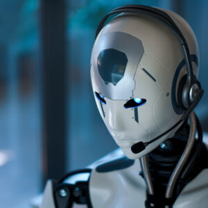 AI robot working in the office