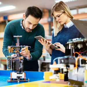Robotics engineer students teamwork