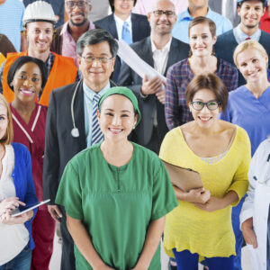Group of diverse occupation people