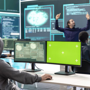 Professional team of governmental hackers conducting cyber surveillance